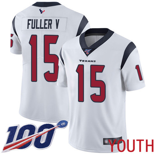 Houston Texans Limited White Youth Will Fuller V Road Jersey NFL Football #15 100th Season Vapor Untouchable